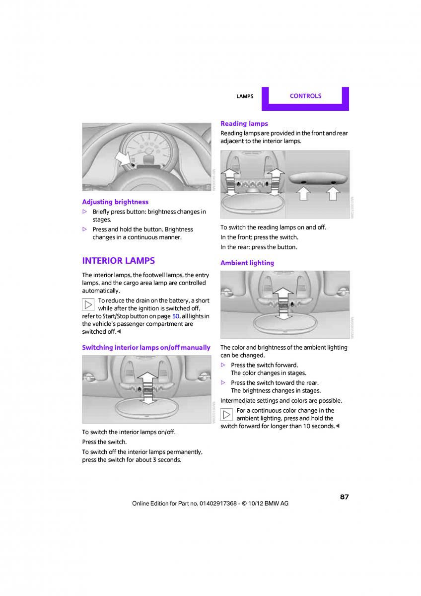 Mini Countryman owners manual / page 88