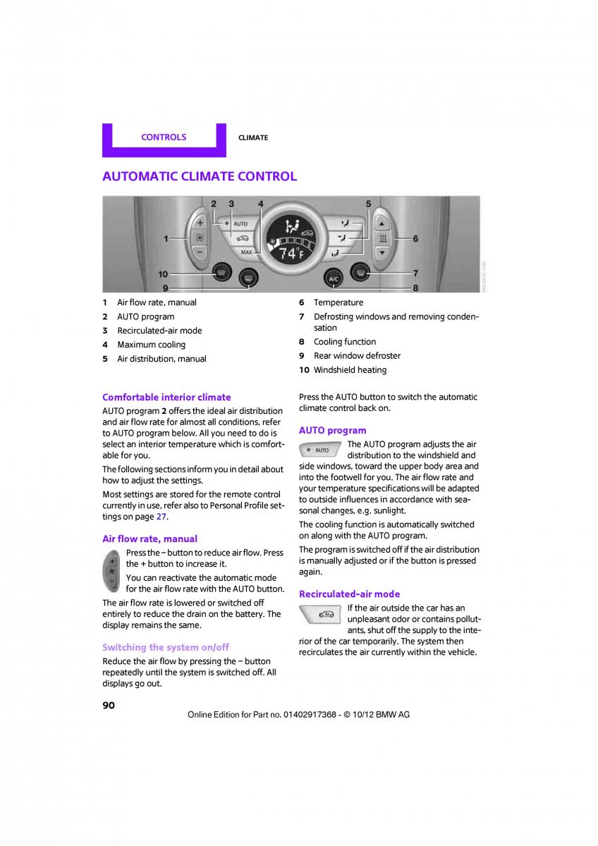 Mini Countryman owners manual / page 91