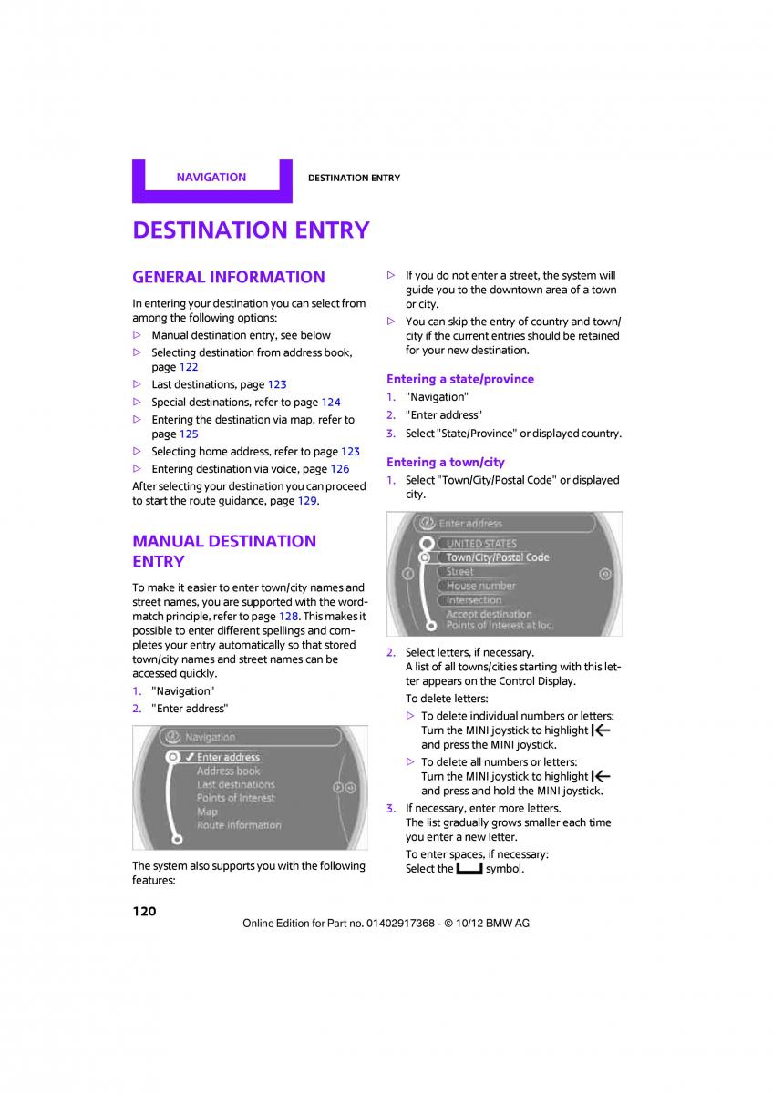 Mini Countryman owners manual / page 121