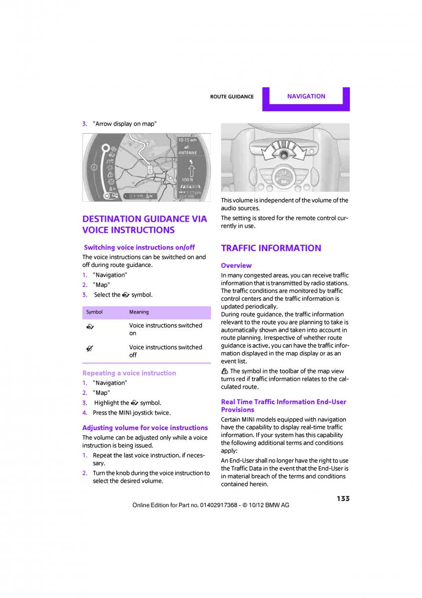 Mini Countryman owners manual / page 134