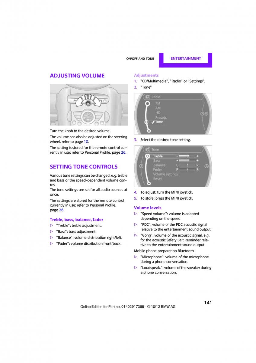 Mini Countryman owners manual / page 142