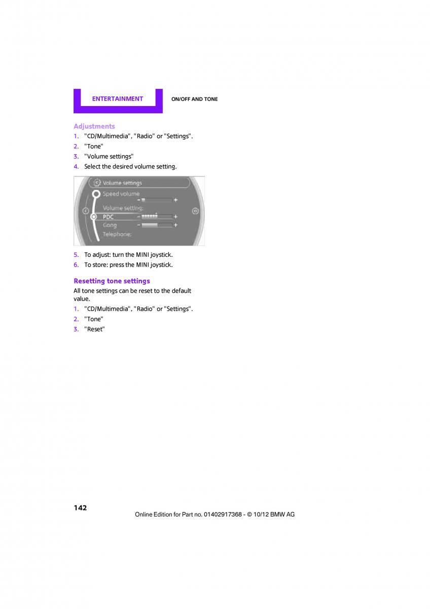 Mini Countryman owners manual / page 143