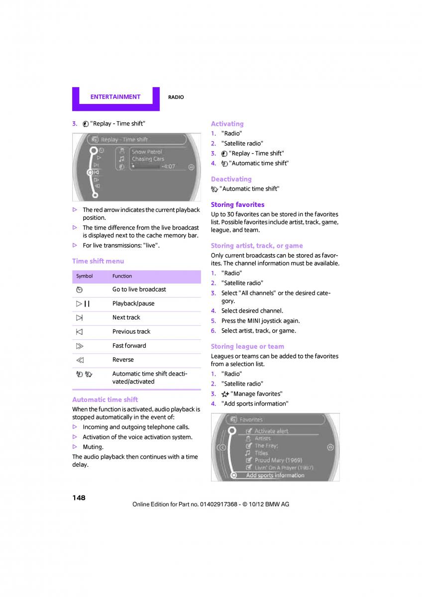 Mini Countryman owners manual / page 149