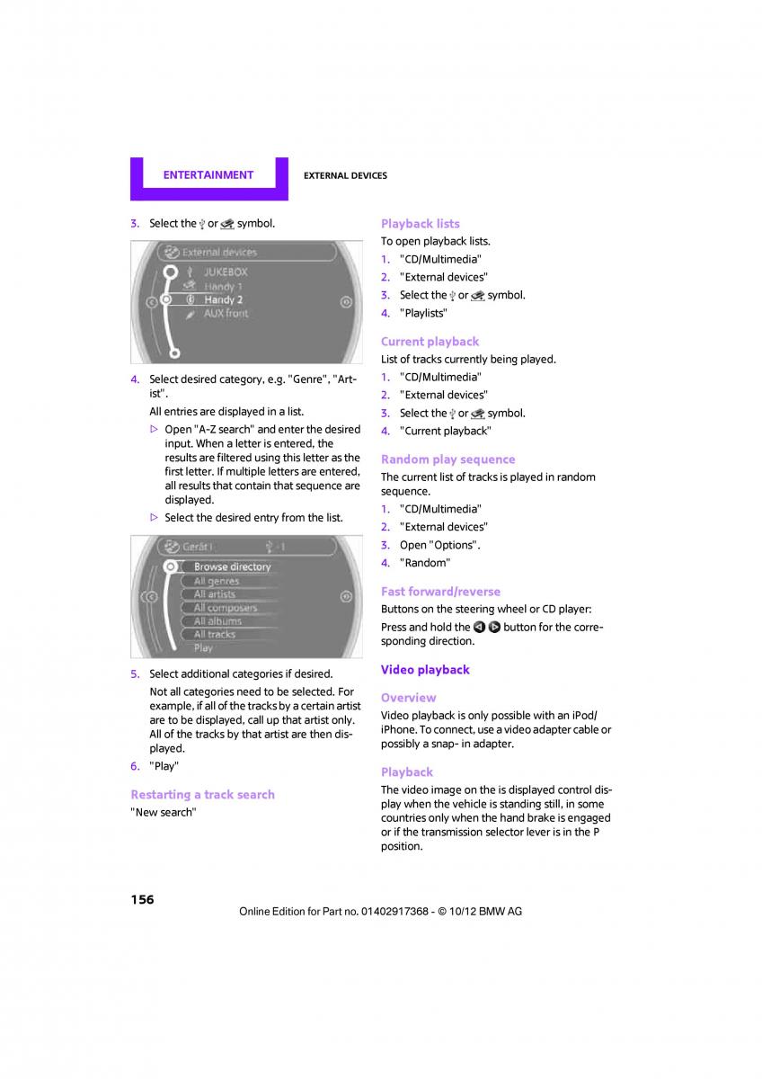 Mini Countryman owners manual / page 157