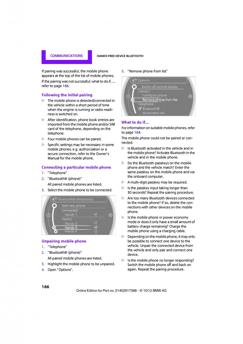 Mini Countryman owners manual / page 167