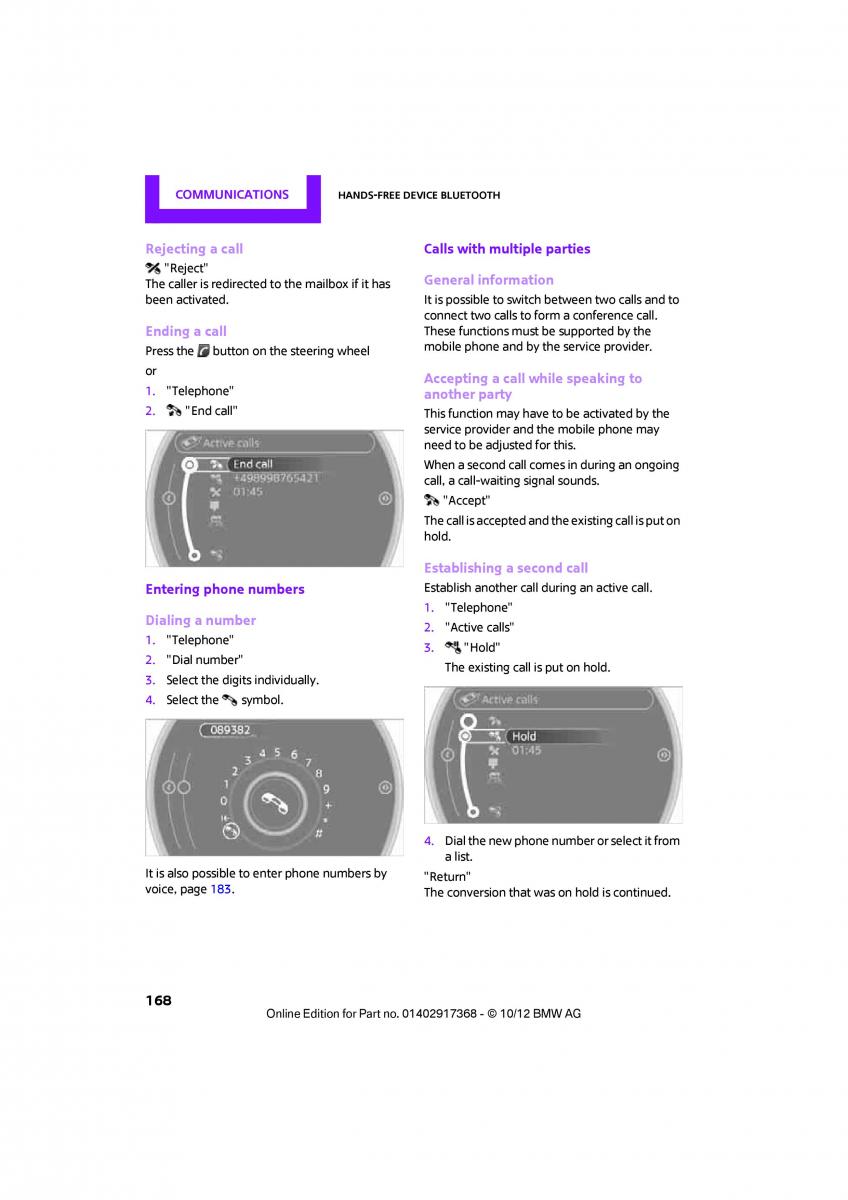 Mini Countryman owners manual / page 169