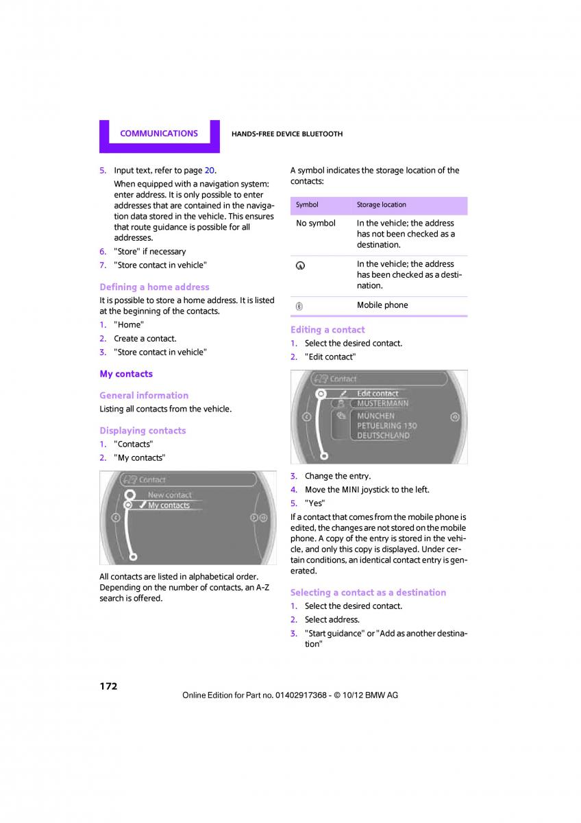 Mini Countryman owners manual / page 173