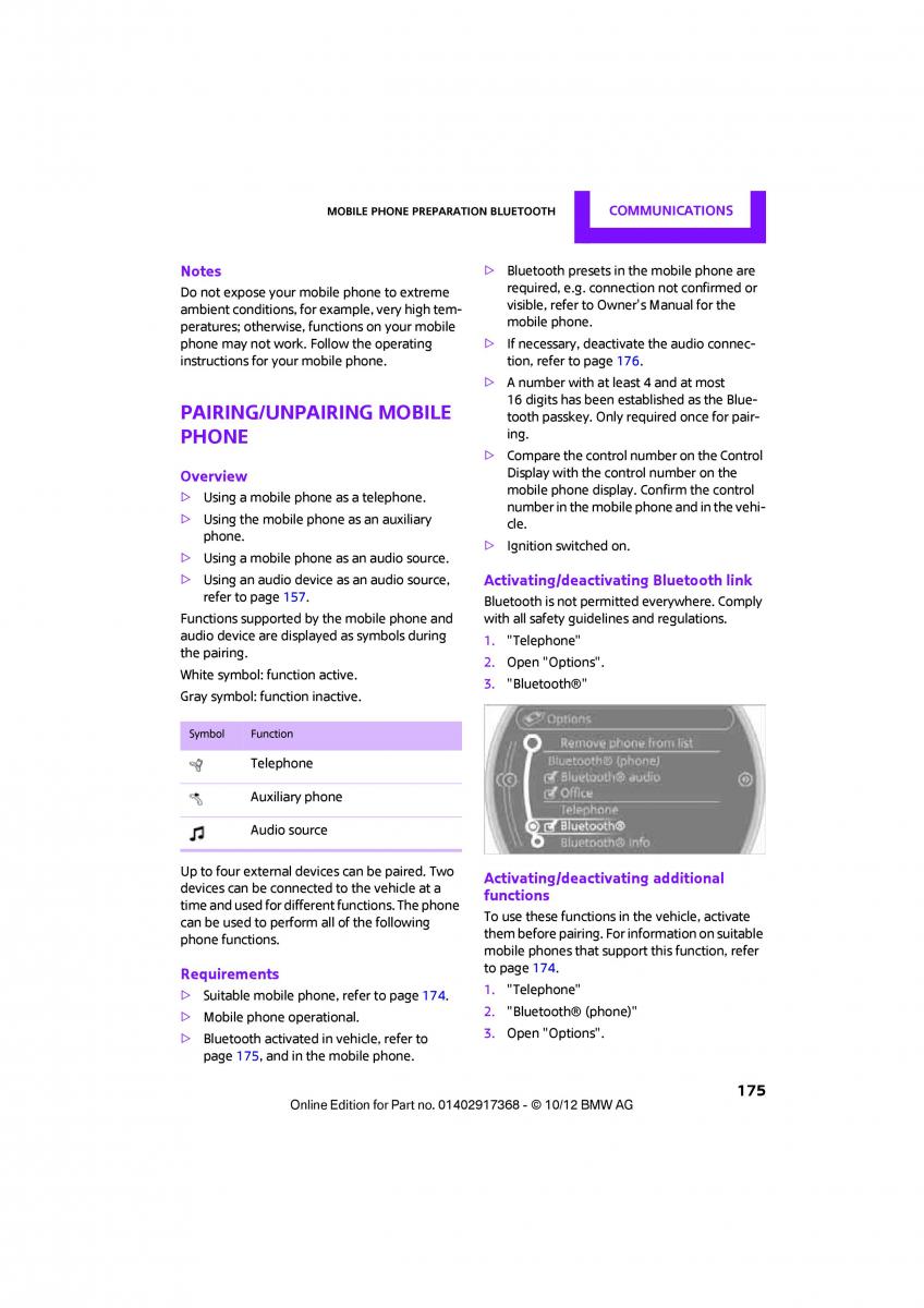 Mini Countryman owners manual / page 176