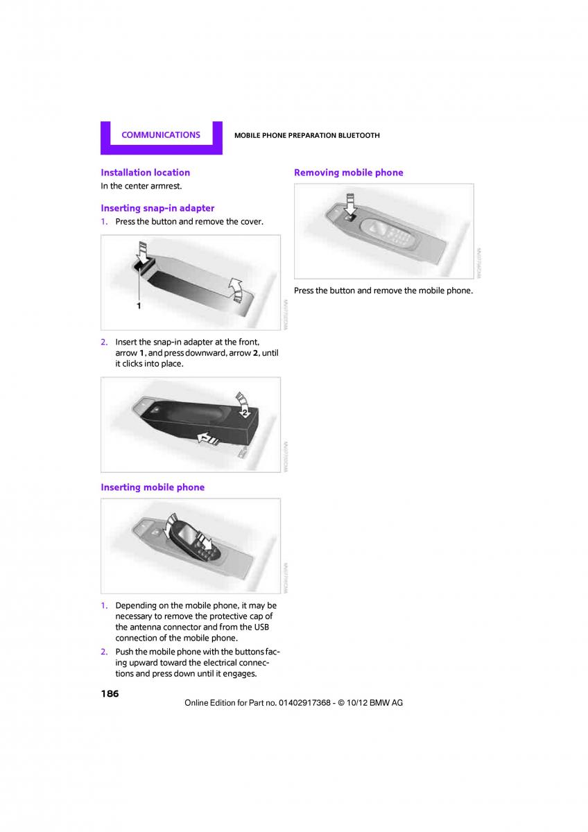 Mini Countryman owners manual / page 187