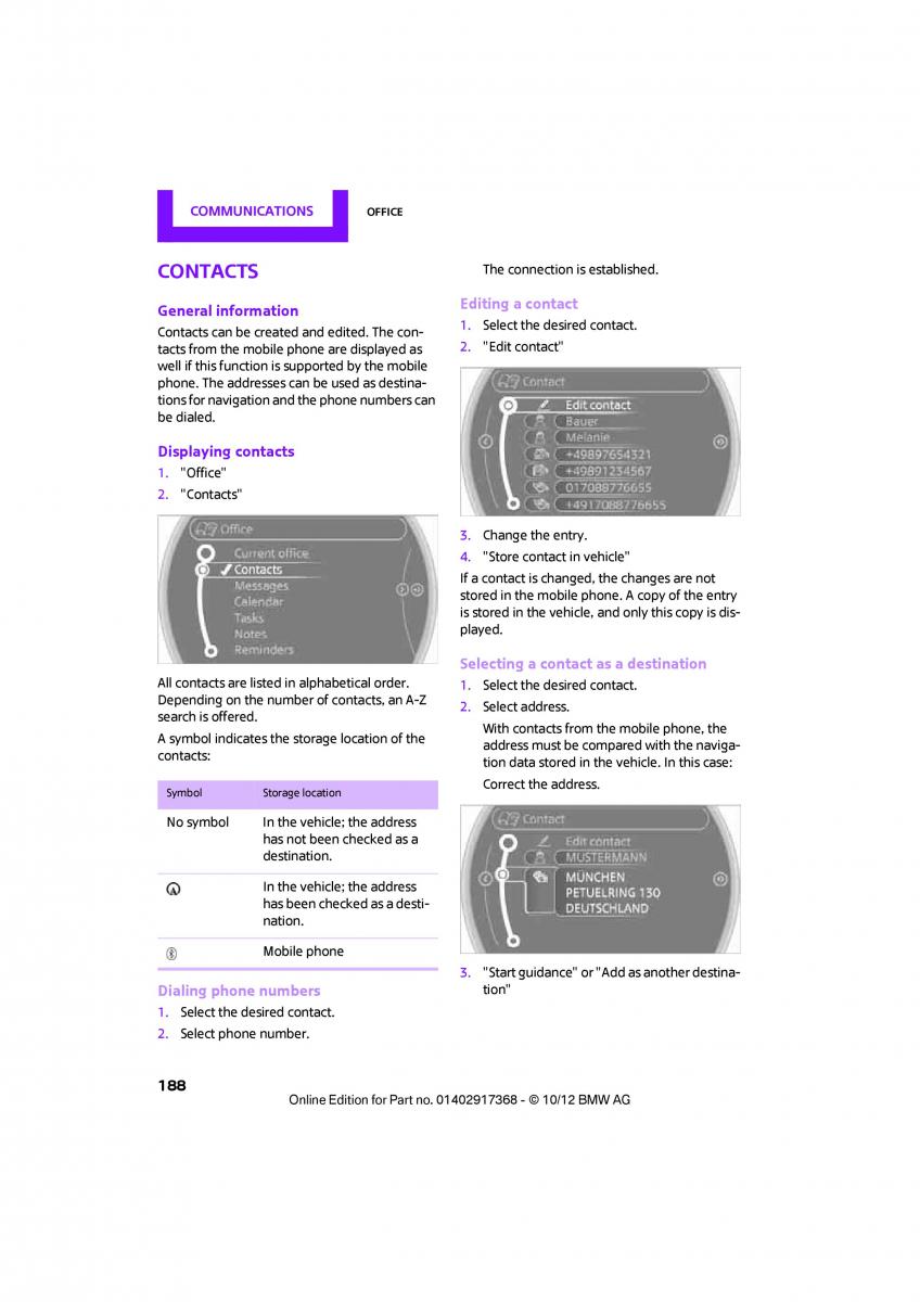 Mini Countryman owners manual / page 189