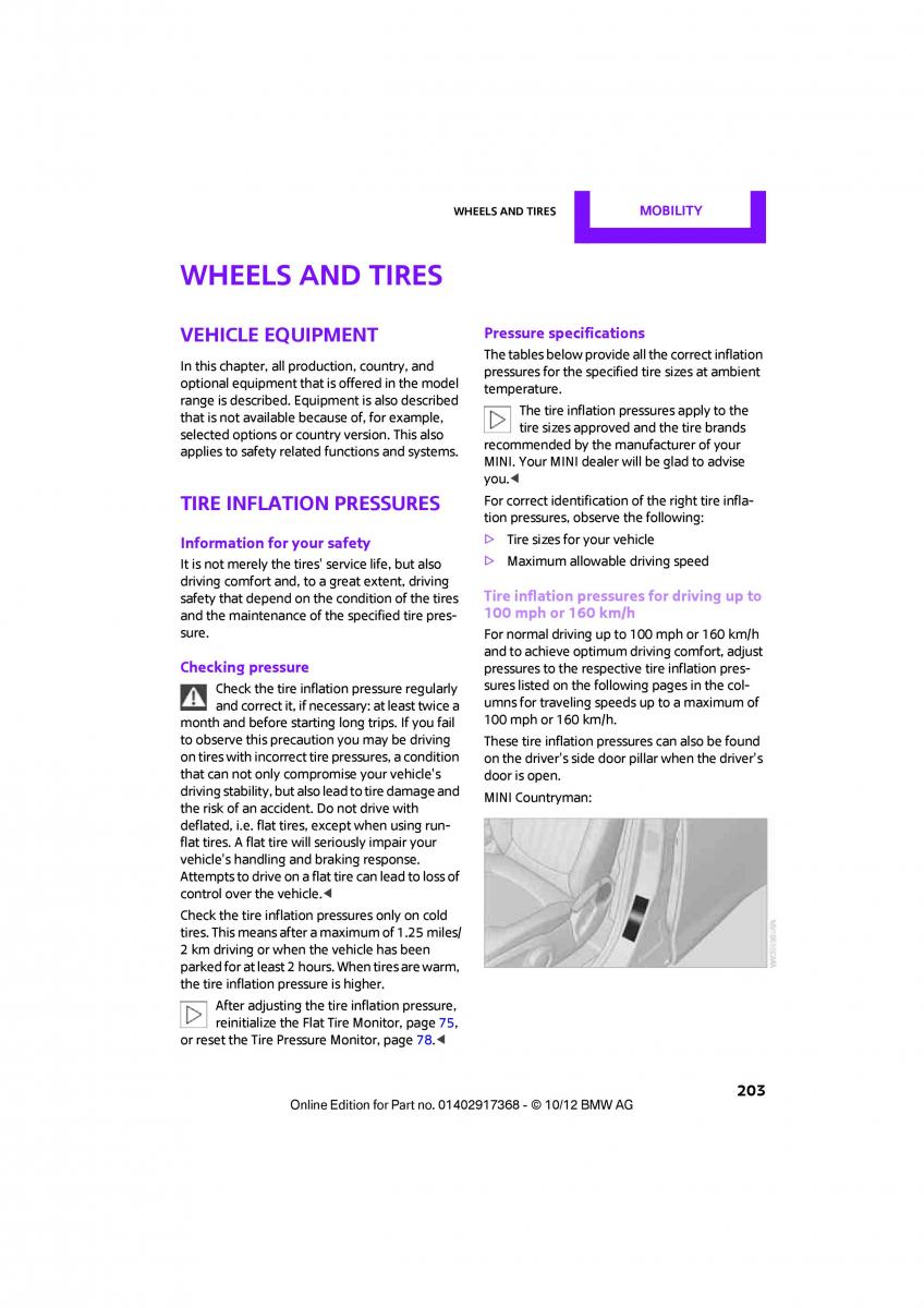 Mini Countryman owners manual / page 204