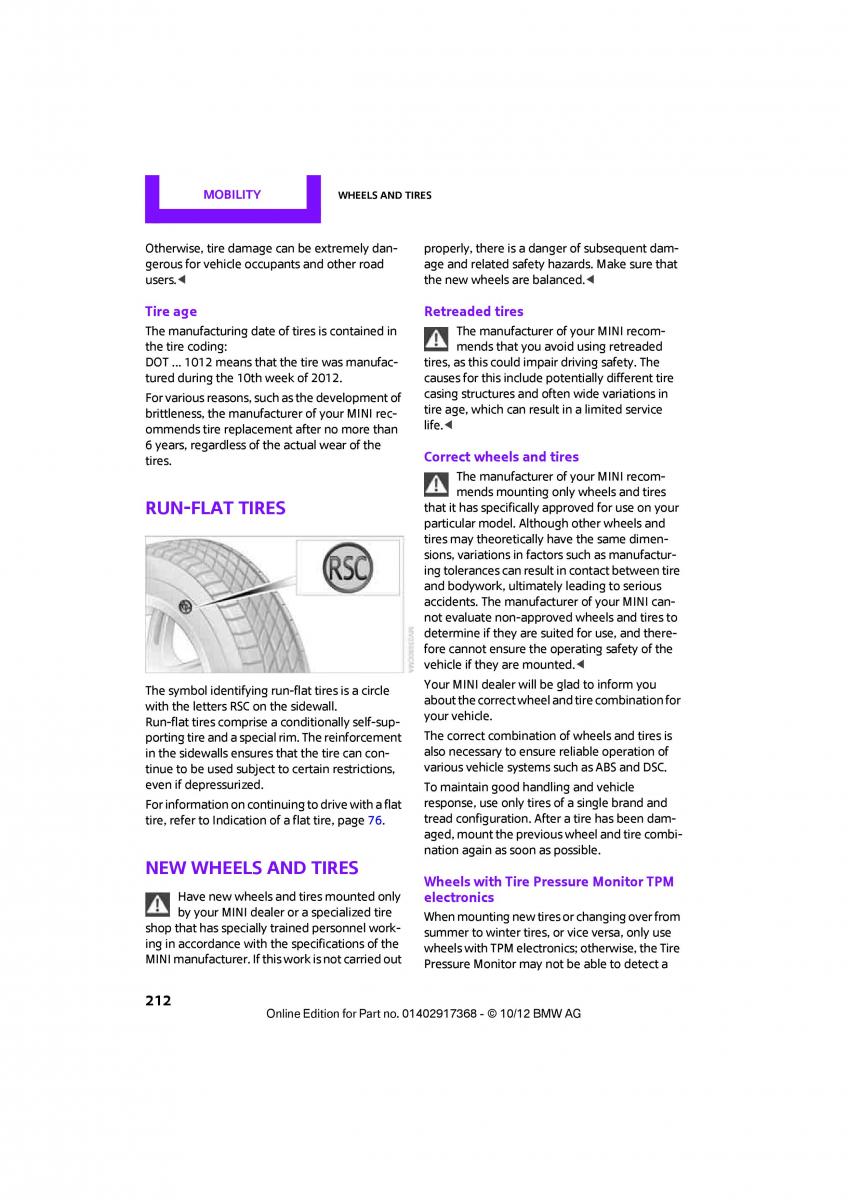 Mini Countryman owners manual / page 213