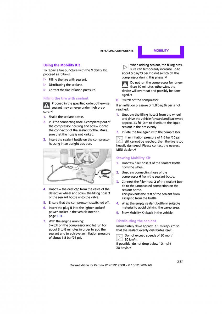 Mini Countryman owners manual / page 232