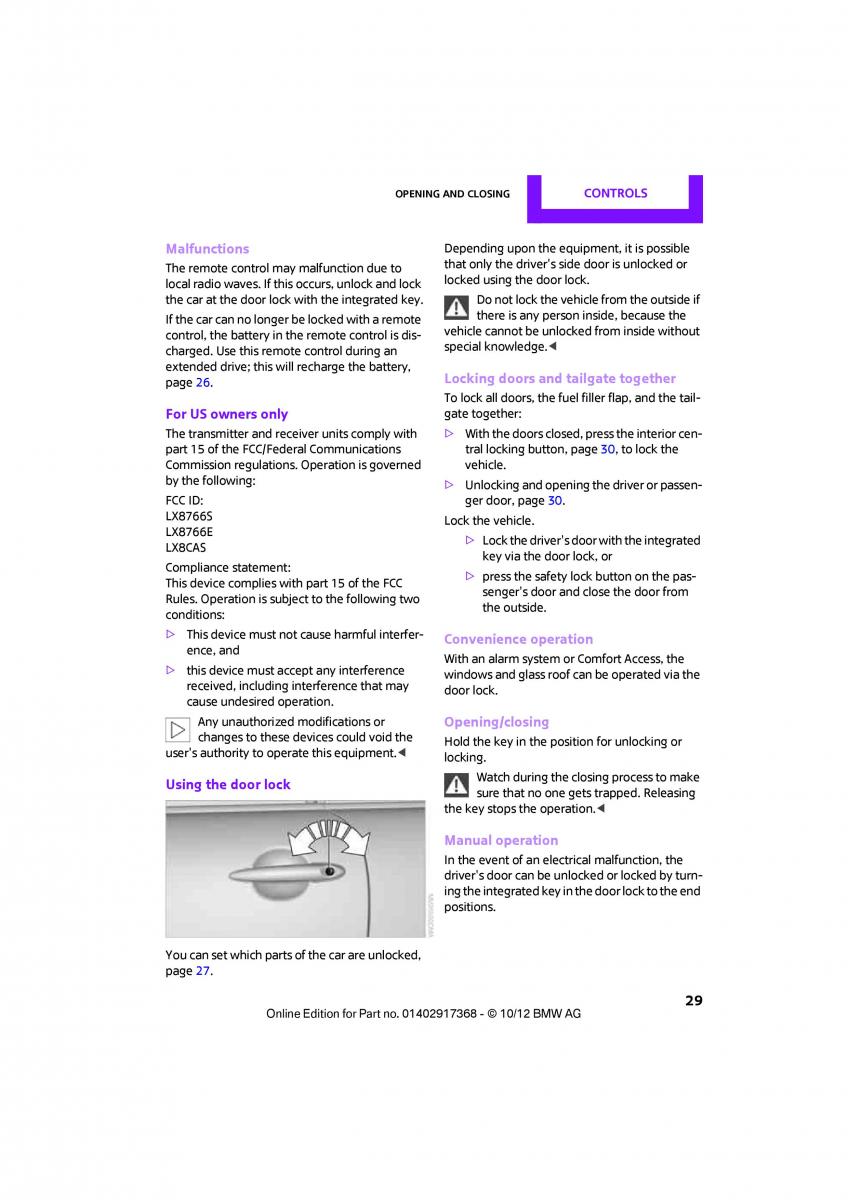 Mini Countryman owners manual / page 30