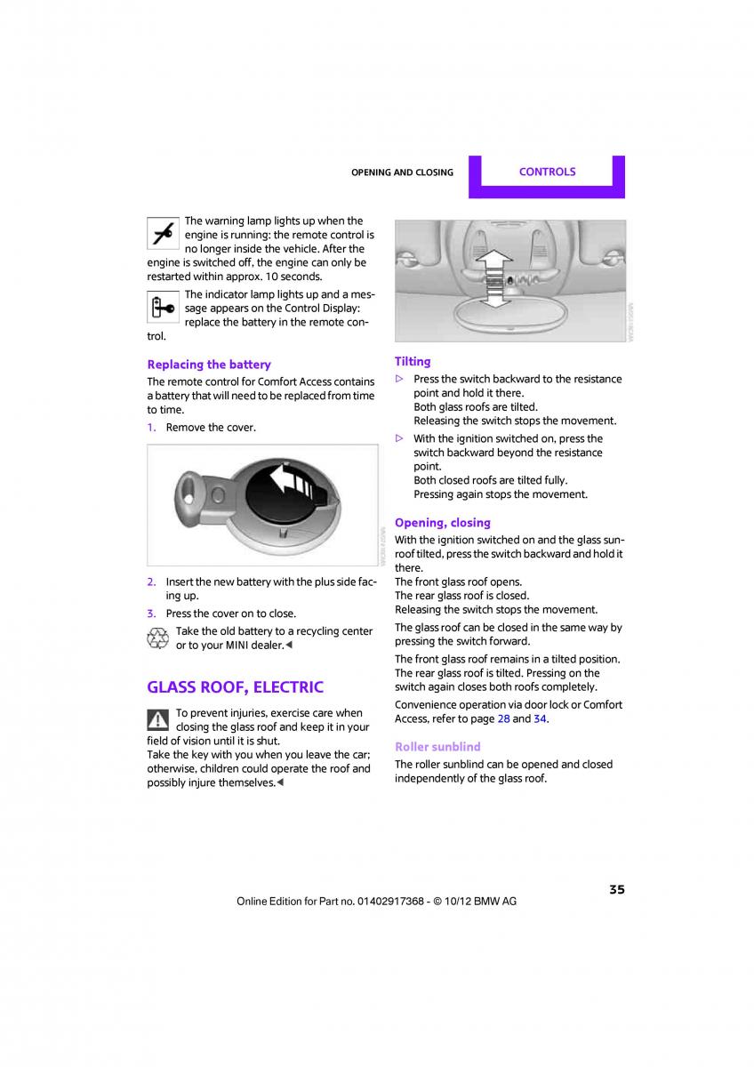 Mini Countryman owners manual / page 36