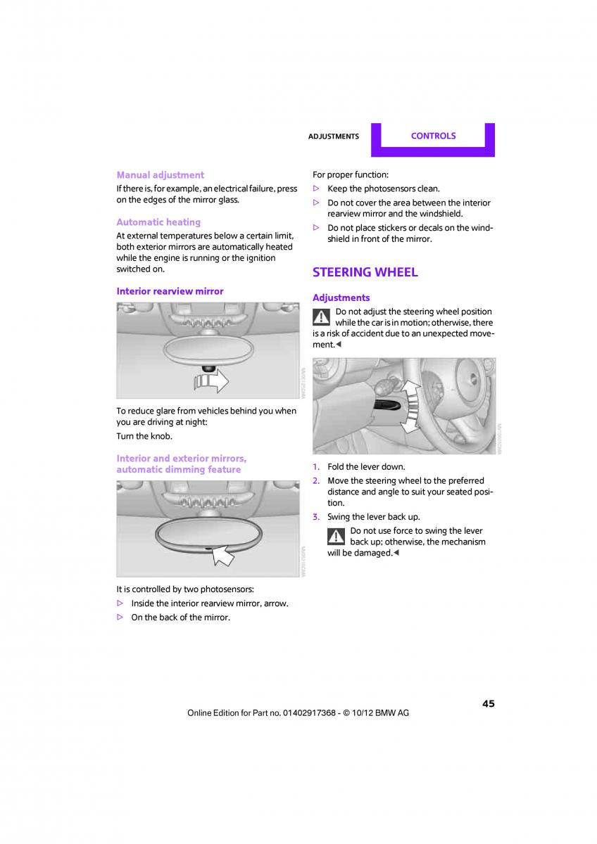 Mini Countryman owners manual / page 46