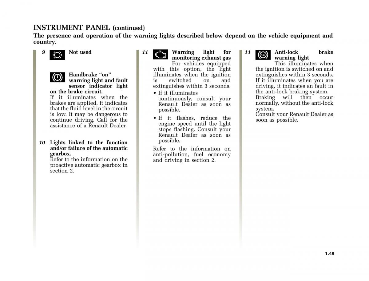 Renault Clio II 2 owners manual / page 57