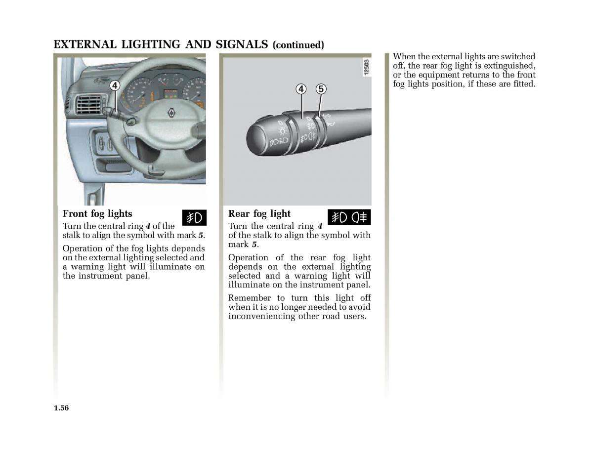 Renault Clio II 2 owners manual / page 64