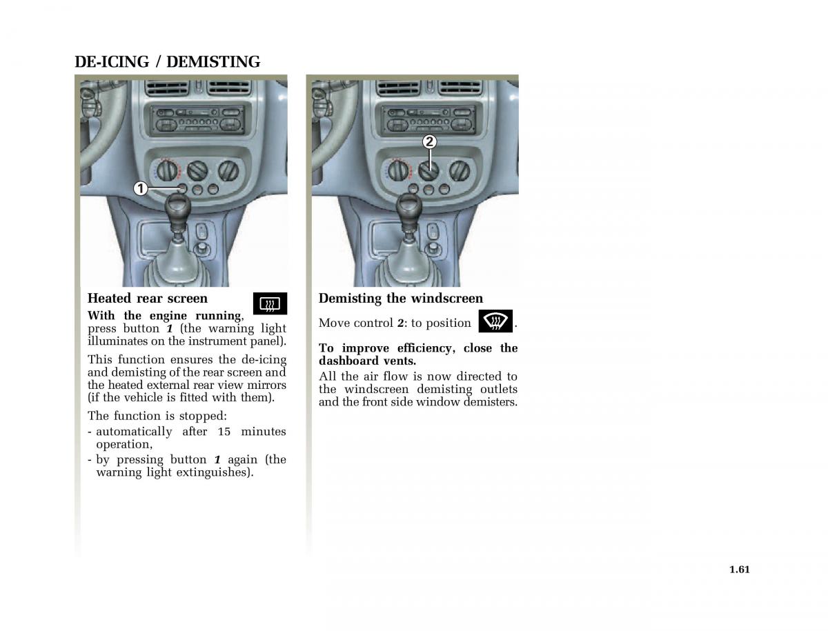 Renault Clio II 2 owners manual / page 69