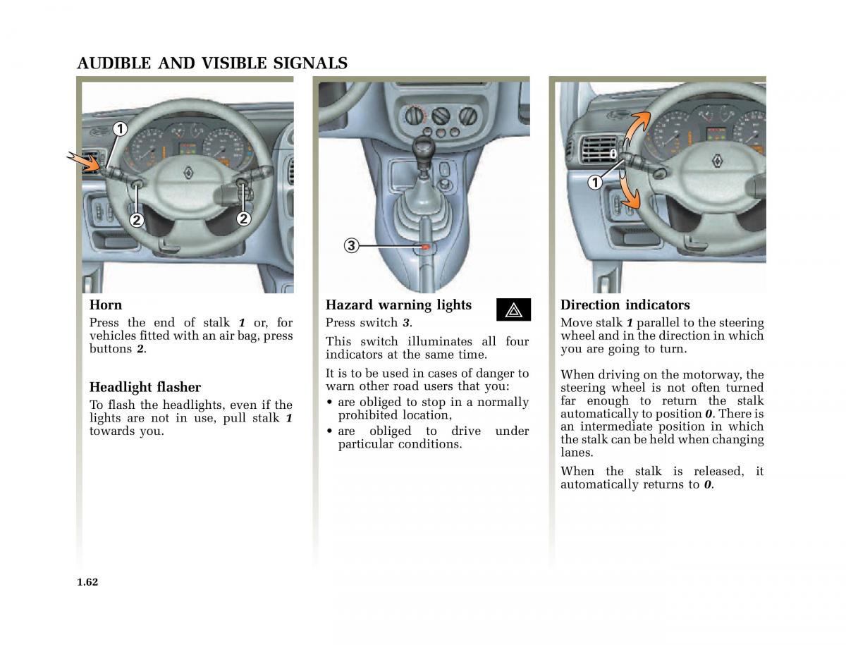 Renault Clio II 2 owners manual / page 70