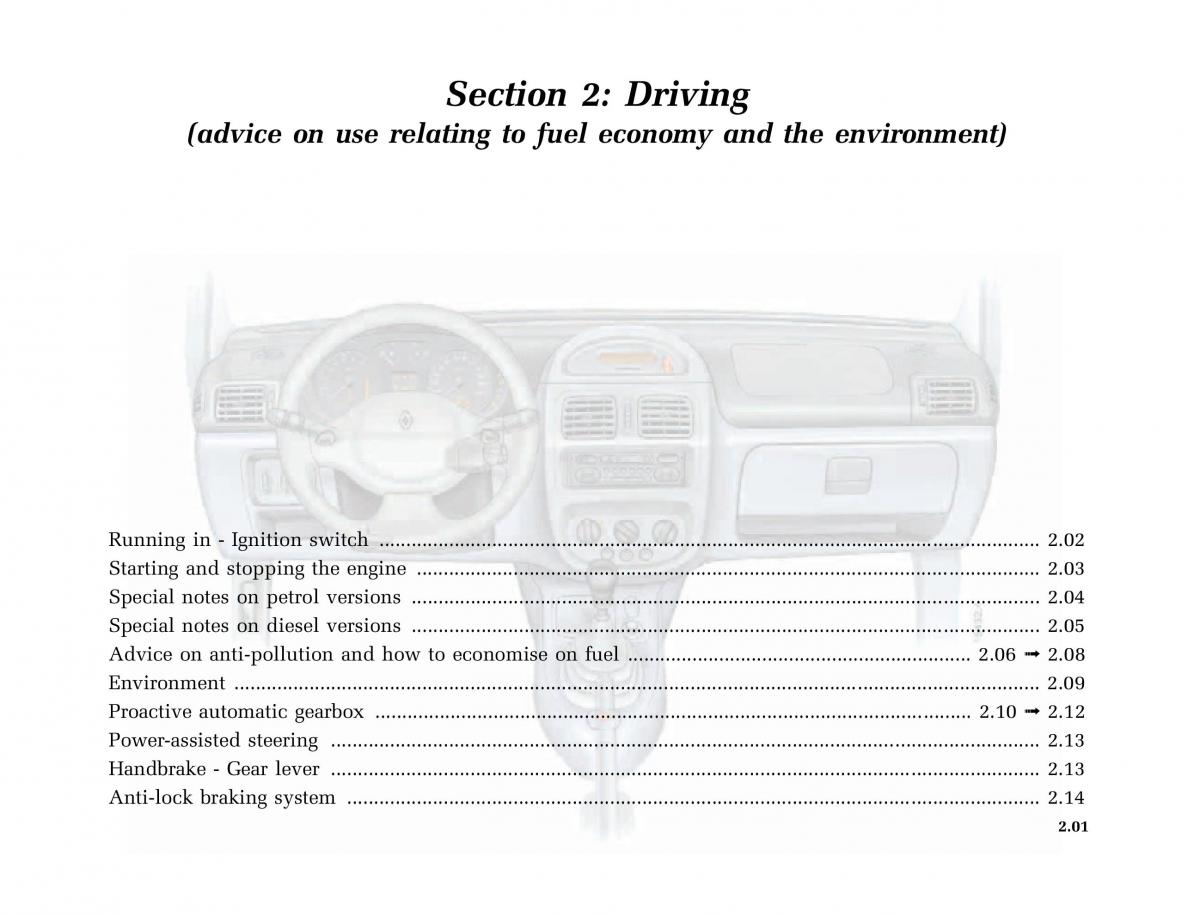 Renault Clio II 2 owners manual / page 73