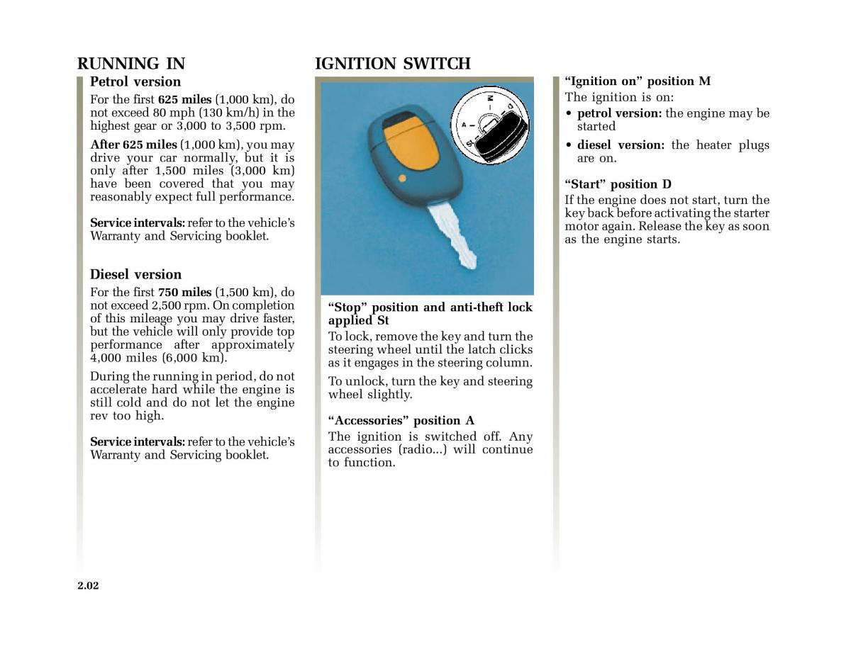 Renault Clio II 2 owners manual / page 74