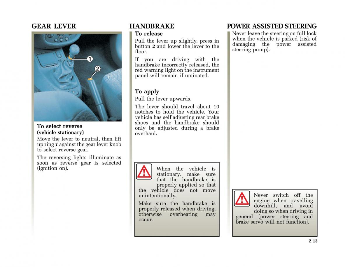 Renault Clio II 2 owners manual / page 85