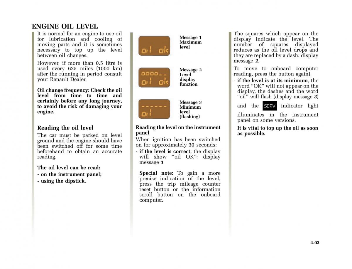 Renault Clio II 2 owners manual / page 119