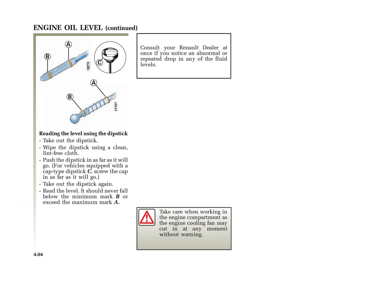 Renault Clio II 2 owners manual / page 120