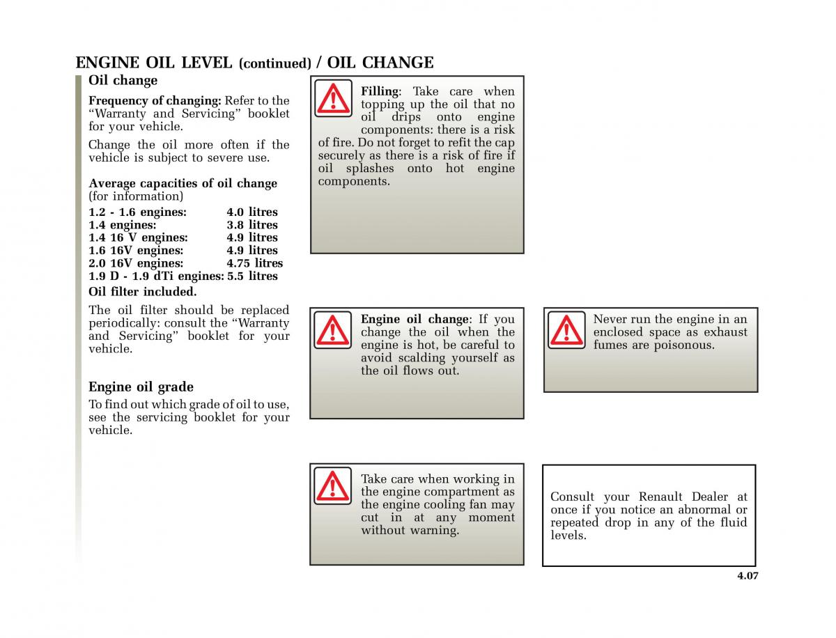 Renault Clio II 2 owners manual / page 123