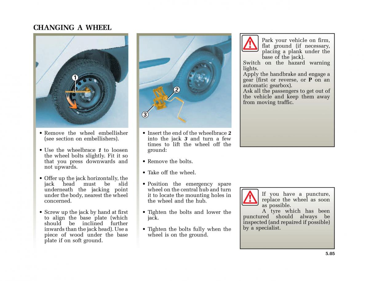 Renault Clio II 2 owners manual / page 135