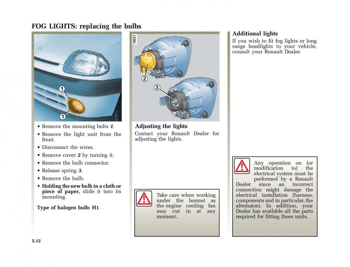 Renault Clio II 2 owners manual / page 142