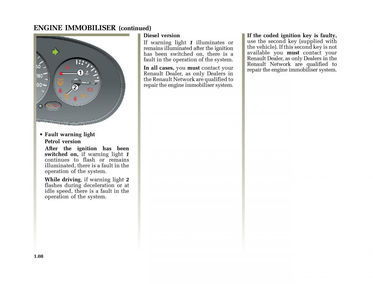 Renault Clio II 2 owners manual / page 16