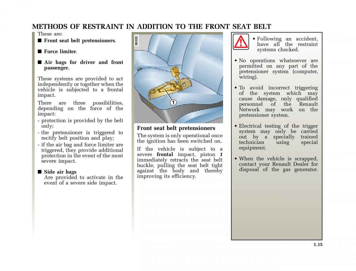 Renault Clio II 2 owners manual / page 23