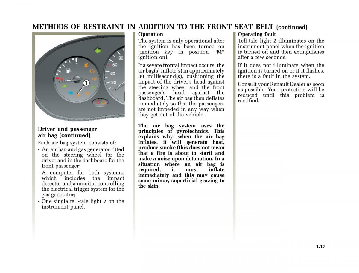 Renault Clio II 2 owners manual / page 25