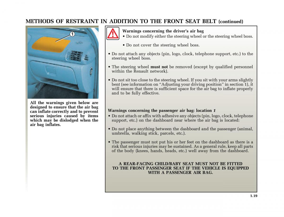 Renault Clio II 2 owners manual / page 27