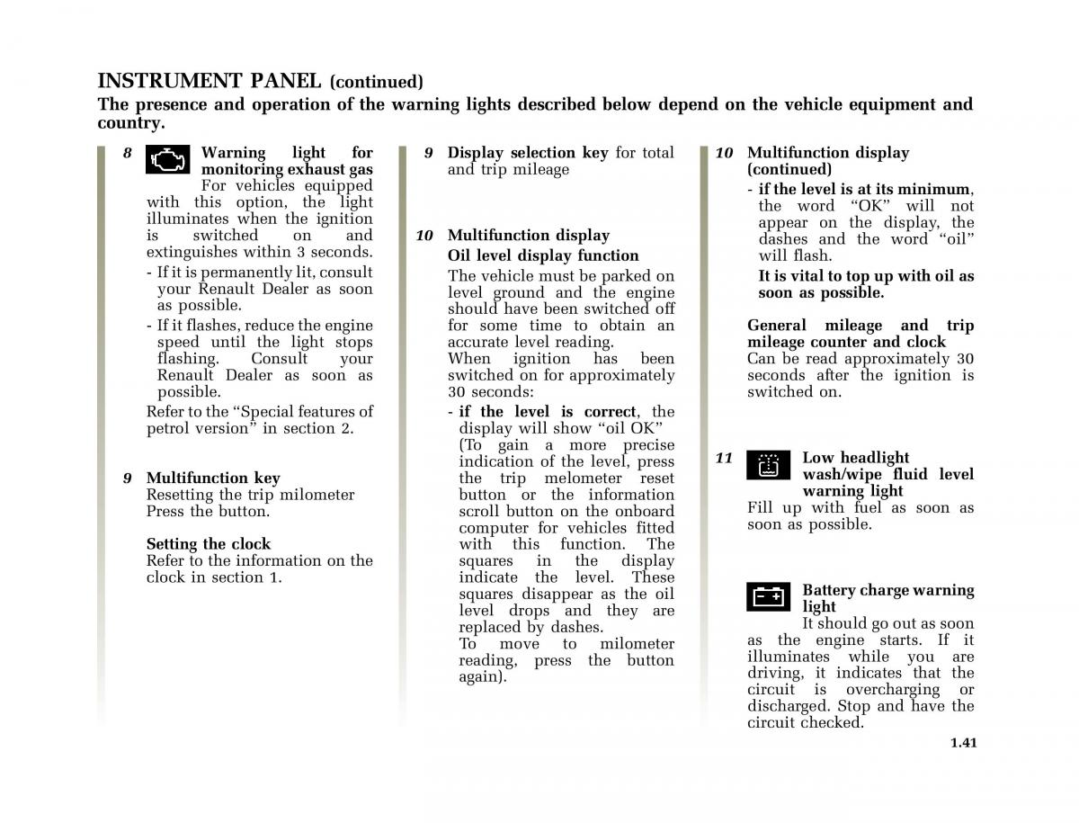 Renault Clio II 2 owners manual / page 49