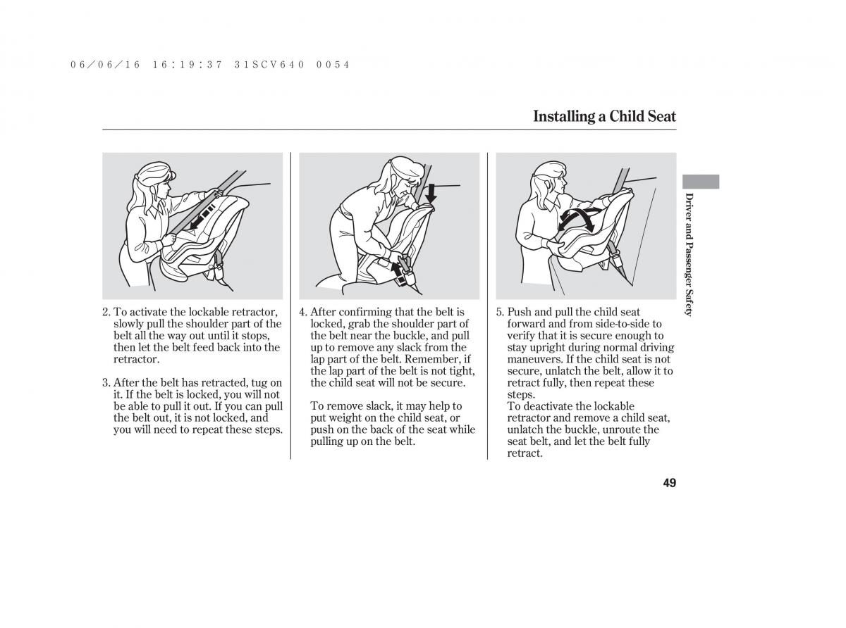 Honda Element owners manual / page 55