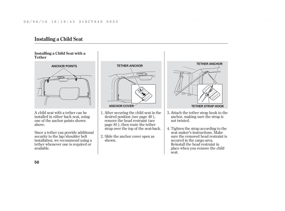 Honda Element owners manual / page 56