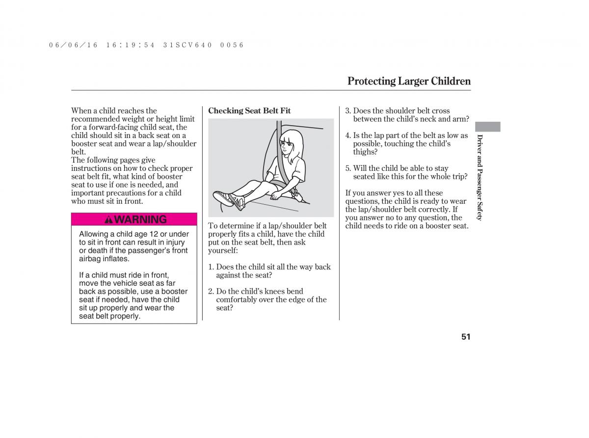 Honda Element owners manual / page 57