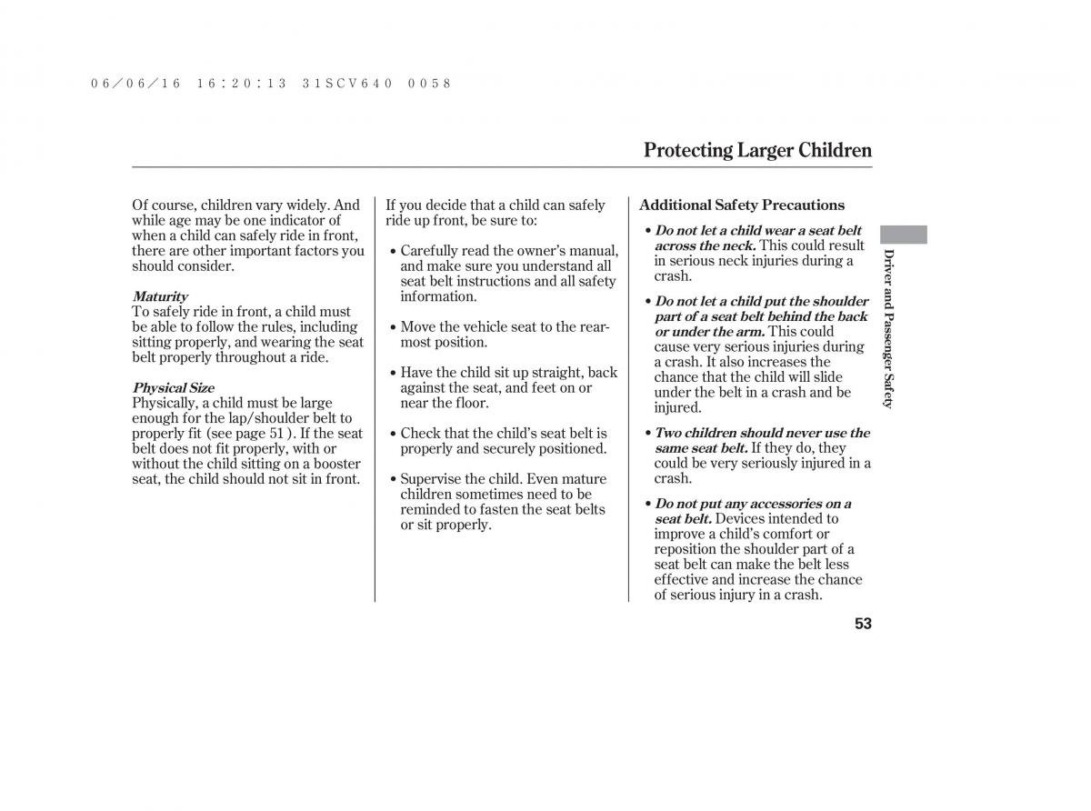 Honda Element owners manual / page 59