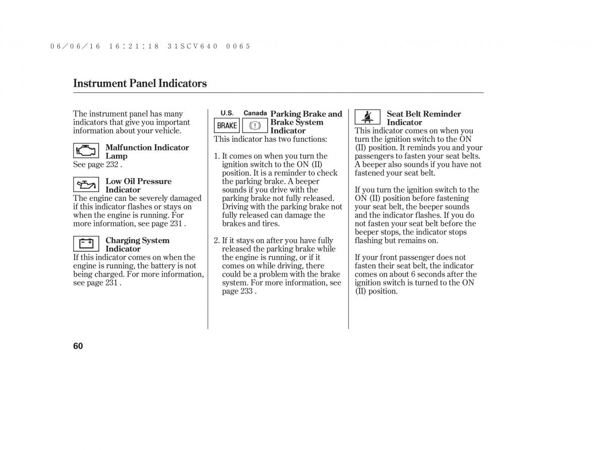 Honda Element owners manual / page 66