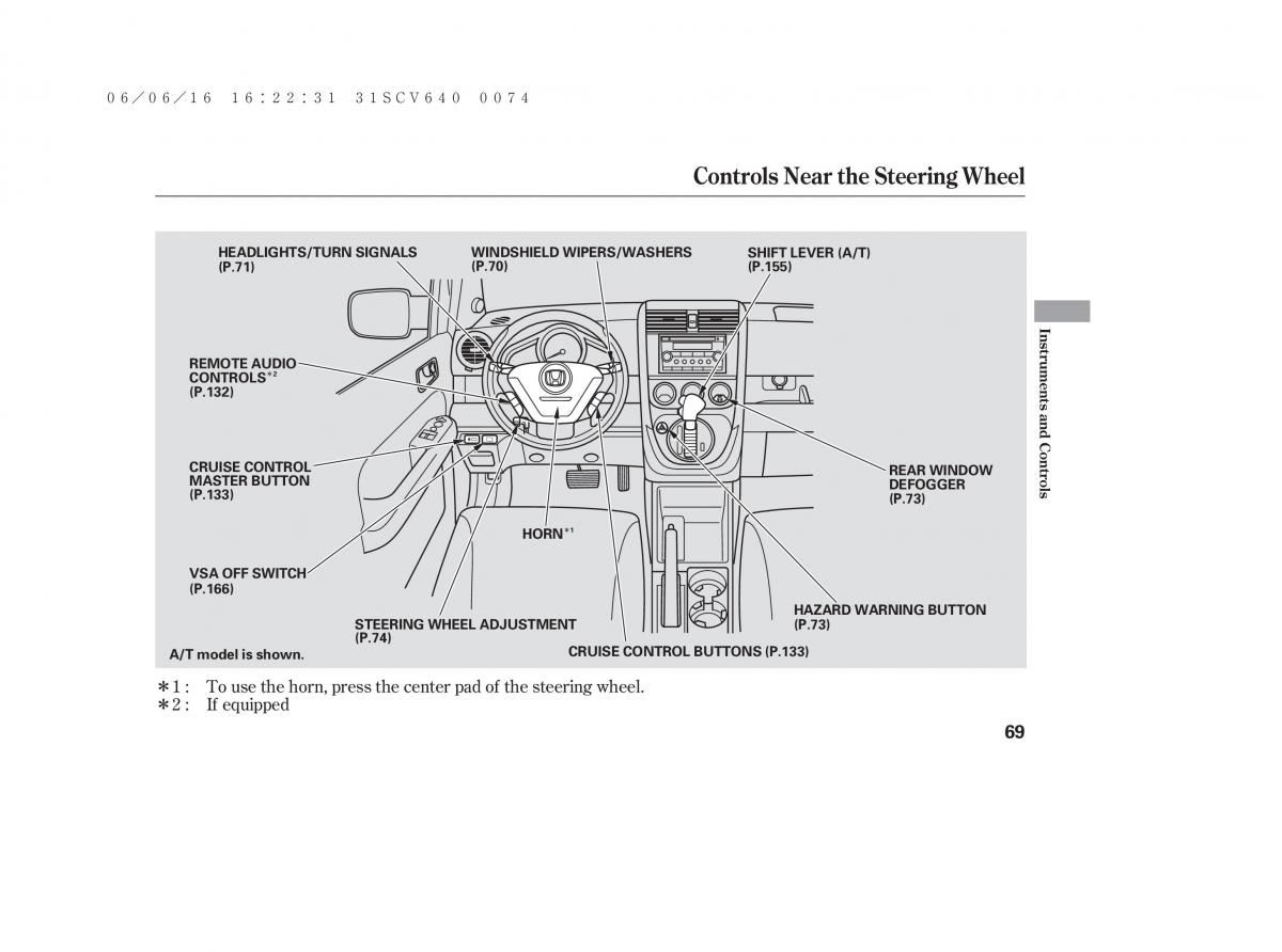 Honda Element owners manual / page 75