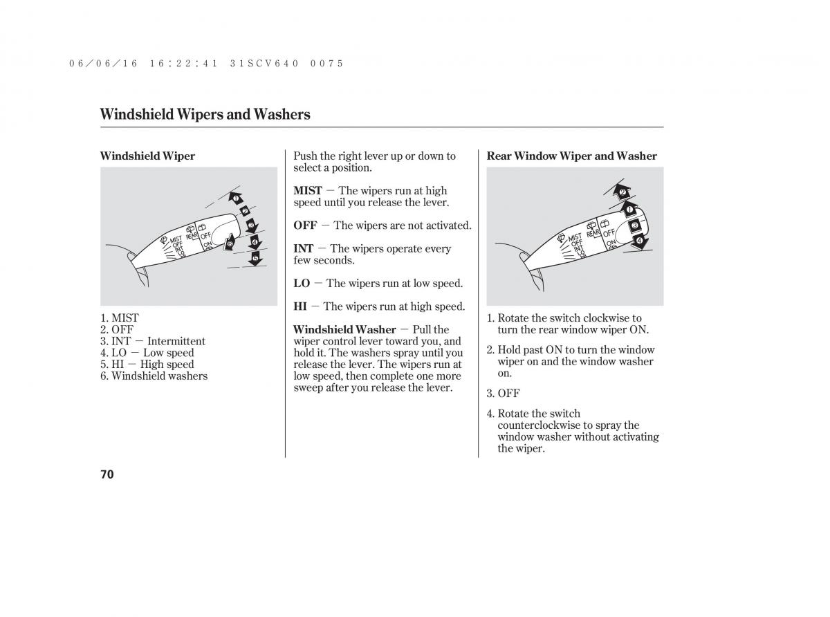 Honda Element owners manual / page 76