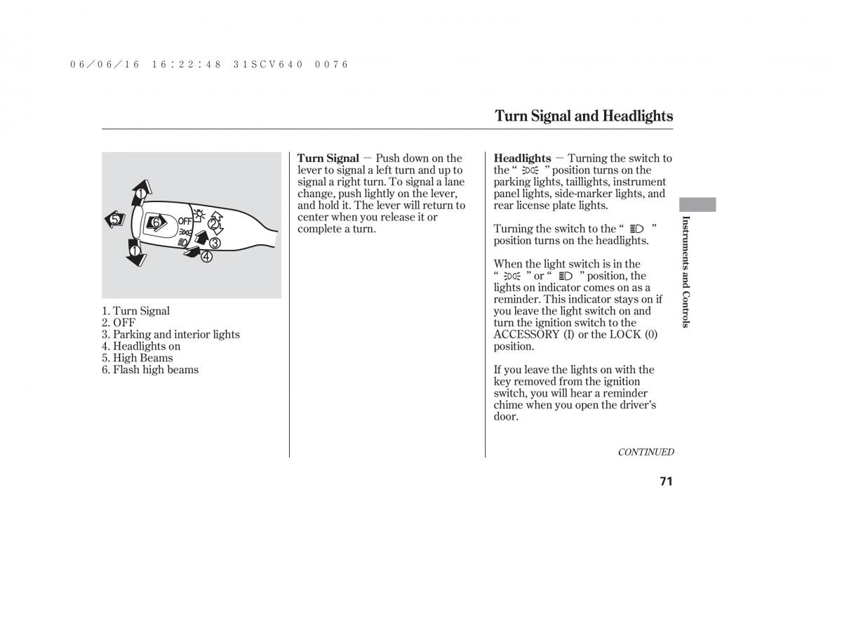 Honda Element owners manual / page 77