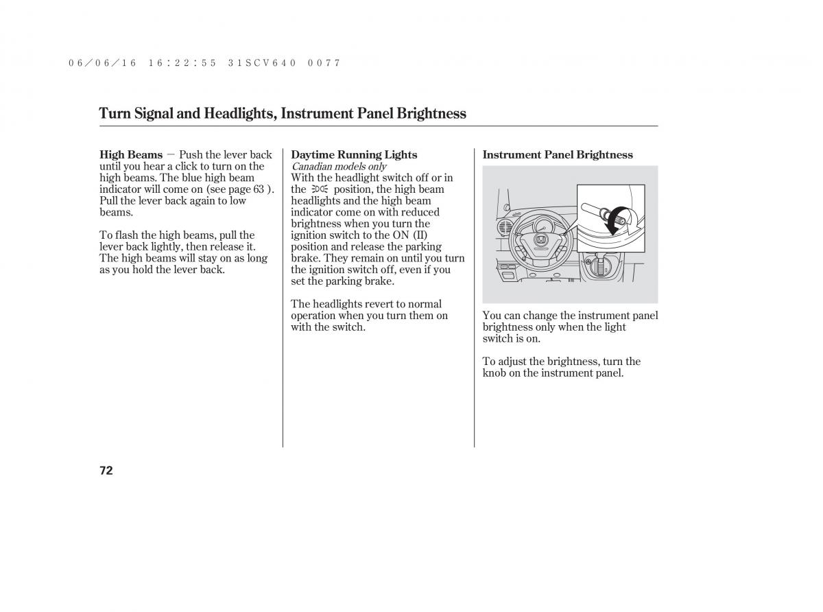 Honda Element owners manual / page 78