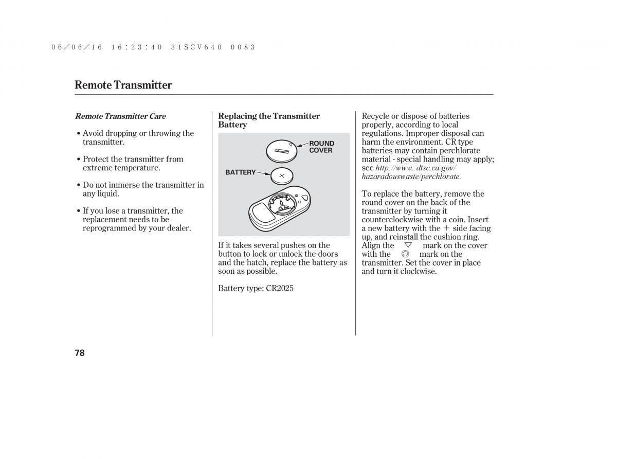 Honda Element owners manual / page 84