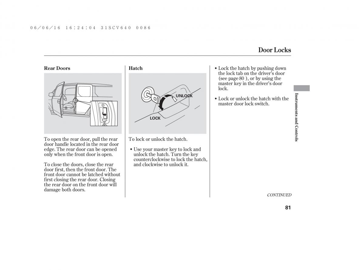 Honda Element owners manual / page 87