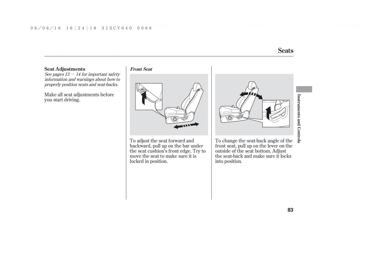 Honda Element owners manual / page 89