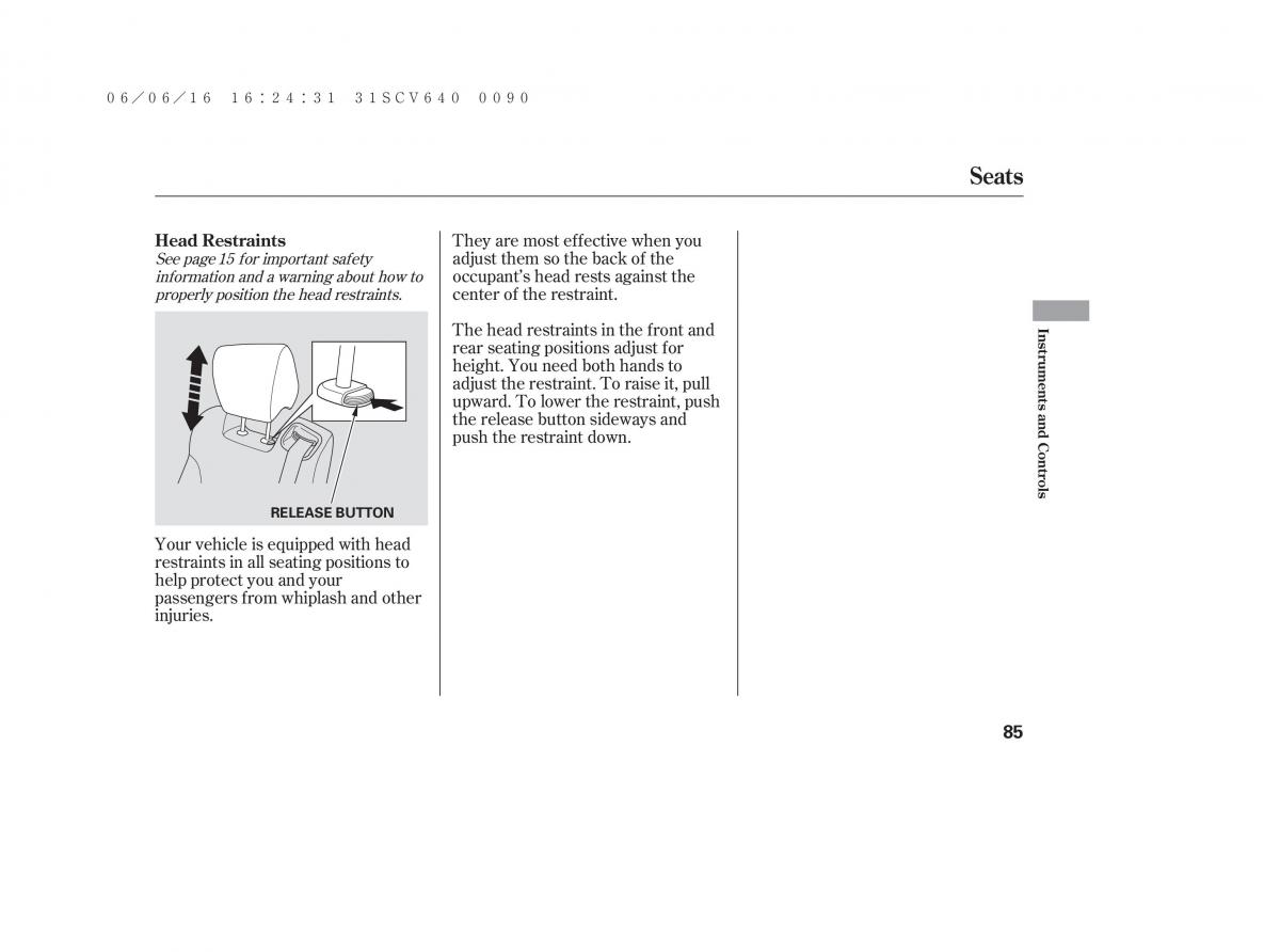 Honda Element owners manual / page 91